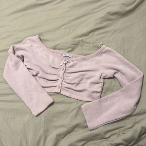 Zara purple lavender sweater knit crop top blouse jacket NEW Bloggers favorite
